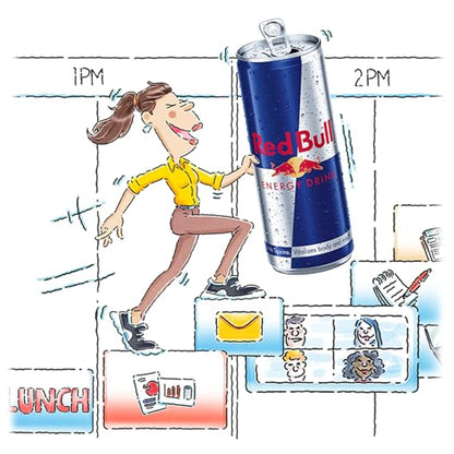 Red Bull Energy Drink with 80mg Caffeine plus Taurine & B Vitamins, 8.4 Fl Oz, 6 Packs of 4 Cans (Pack of 24)
